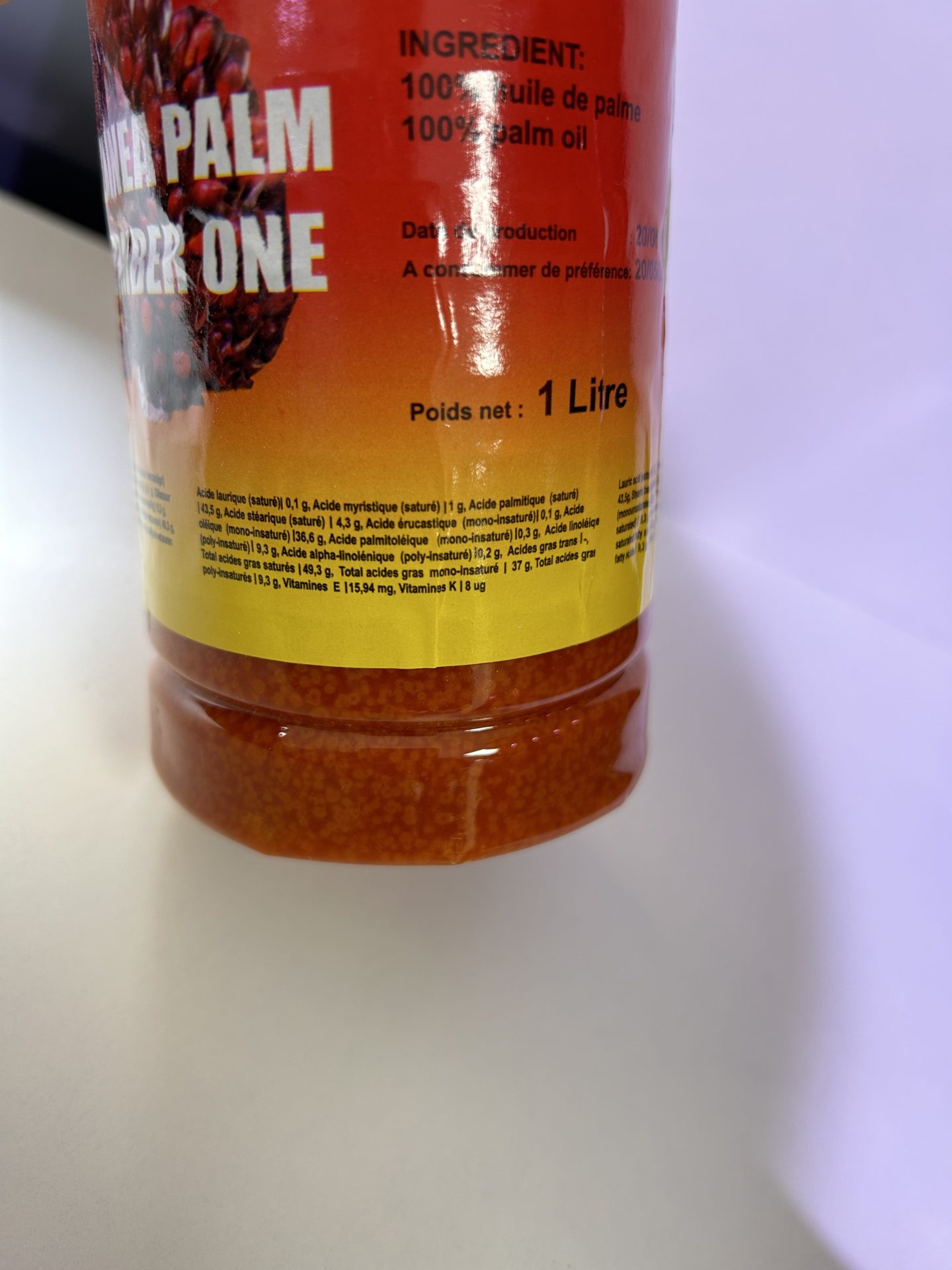 Huile de palme - huile rouge - huile de palme la villageoise - 0,5 Cl - 75  Cl —